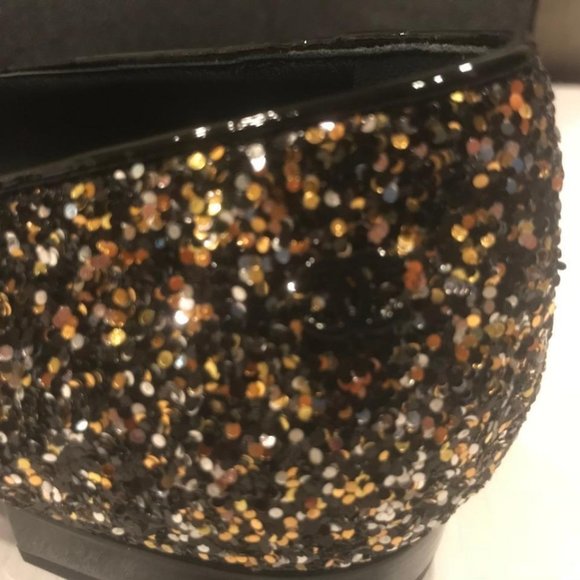 CHANEL 17K Milky Way Glitter Patent Cap Toe Loafers Moccasin Shoes Flats - Picture 3 of 10